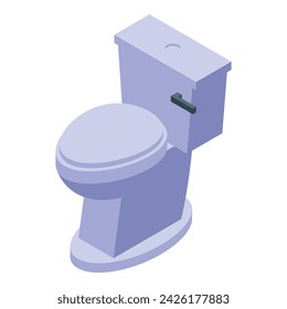 Ceramic toilet icon isometric vector. Public wc. Room floor