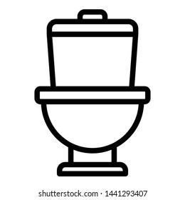Ceramic toilet icon. Outline ceramic toilet vector icon for web design isolated on white background