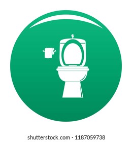 Ceramic toilet icon. Simple illustration of ceramic toilet vector icon for any design green