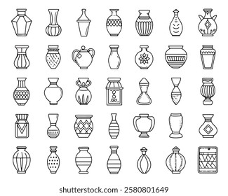 Ceramic Tray Line Art 50 Icon Set Concepts (6)