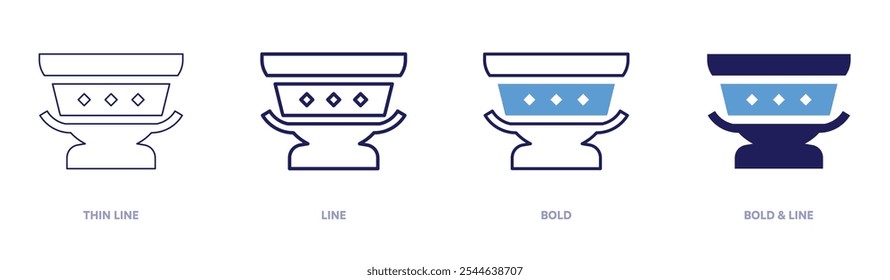 Ceramic tutorials icon in 4 different styles. Thin Line, Line, Bold, and Bold Line. Duotone style. Editable stroke.