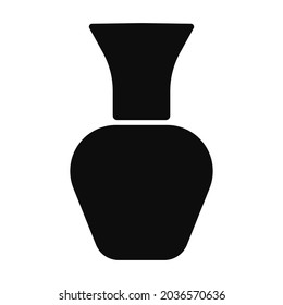 Ceramic vase black vector silhouette logo. Pottery icon isolated on white background