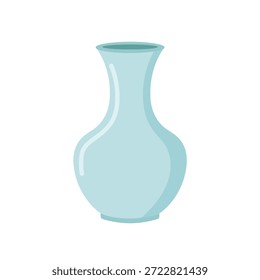 Ilustración vectorial plana de cerámica del florero aislada en el fondo blanco para la decoración casera