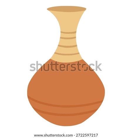 Ceramic vase handcraft pottery flat color vector illustration template design