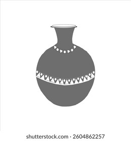 Ceramic vase icon on white background. Vector illustration.