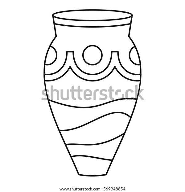 Ceramic Vase Icon Outline Illustration Ceramic Stock Vector (Royalty ...