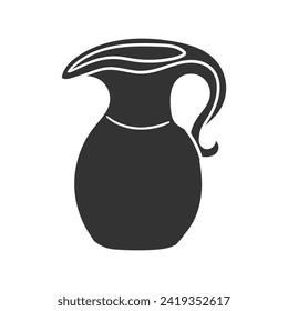 Ceramic Vase Icon Silhouette Illustration. Ancient Objects Vector Graphic Pictogram Symbol Clip Art. Doodle Sketch Black Sign.