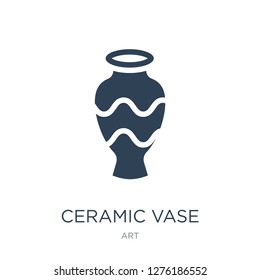 ceramic vase icon vector on white background, ceramic vase trendy filled icons from Art collection, ceramic vase vector illustration