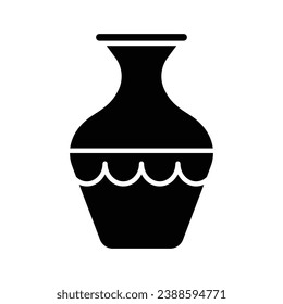 Vector de icono de jarrón de cerámica en diseño de moda