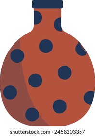 Ceramic Vase Illustration in Flower and Floral Pattern Decoration. Isolated Vector.