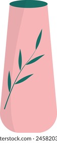 Ceramic Vase Illustration in Flower and Floral Pattern Decoration. Isolated Vector.