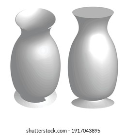 Ceramic vase isolated on white background.Jug or jar vector illstration.