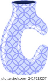 Ceramic Vase Letter Alphabet Vector Element