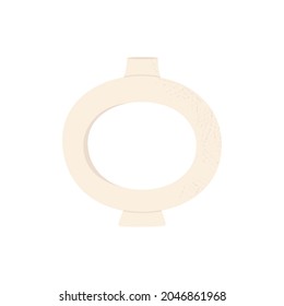 Ceramic vase. Modern of  hand made pottery vase. Home decoration. Textures vector illustration. Isolated on white background.