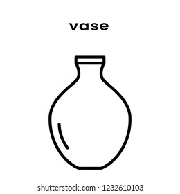 Ceramic vase outline icon. Pottery workshop, ceramics classes, clay studio, handmade, sculpturing equipment shop, museum exhibition line icon symbol sign. For use on web, mobile apps and print. Vector