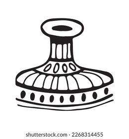 Ceramic vase retro. Antique pottery cup isolated white background. retro style. Clipart. Vector illustration.