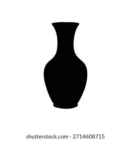 Ceramic vase silhouette icon vector flat design.