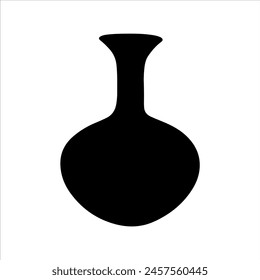 Ceramic vase silhouette isolated on white background. Vase icon vector illustration.