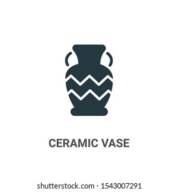 Ceramic vase vector icon on white background. Flat vector ceramic vase icon symbol sign from modern art collection for mobile concept and web apps design.