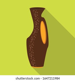 Ceramic vase vector icon.Flat vector icon isolated on white background ceramic vase .