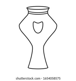 Ceramic vase vector icon.Outline vector icon isolated on white background ceramic vase .