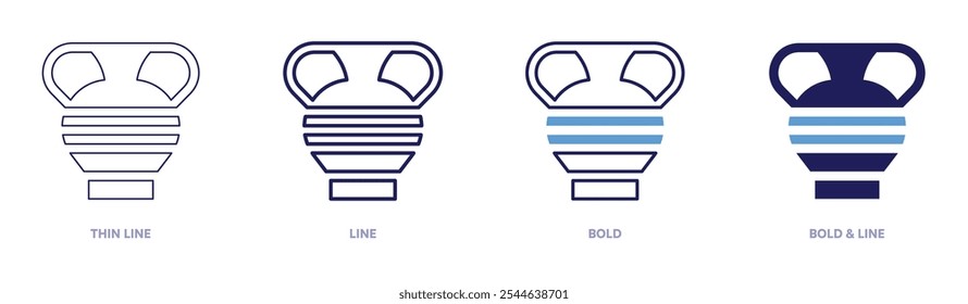 Ceramic vases icon in 4 different styles. Thin Line, Line, Bold, and Bold Line. Duotone style. Editable stroke.