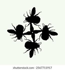 ceramic vector design with wasp motif