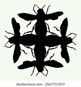 ceramic vector design with wasp motif