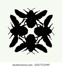 ceramic vector design with wasp motif