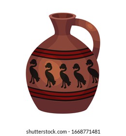 Ceramic Vessel or Container for Interior and Kitchen Use Vector Illustration