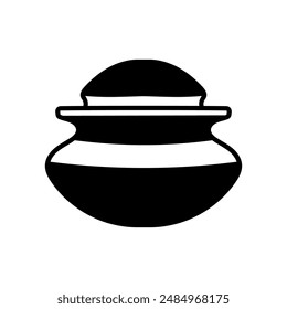 Icono de glifo de recipiente de cerámica, Ilustración vectorial