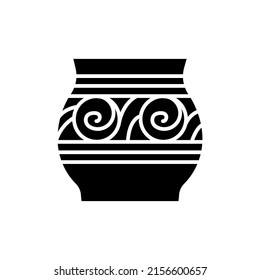 Ceramic ware trypillia ornament line color icon. Isolated vector element. Outline pictogram for web page, mobile app, promo