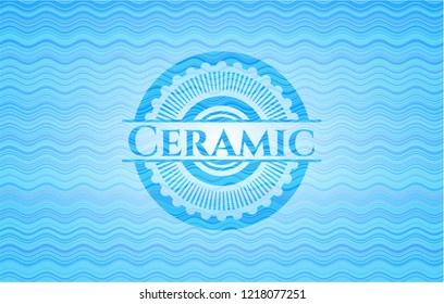 Ceramic water representation badge.