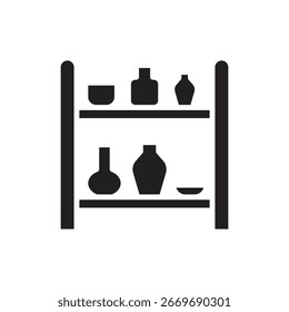 Estante de secado de cerámica Ilustración vectorial de iconos llena