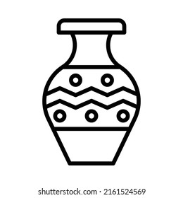 Ceramics Icon. Line Art Style Design Isolated On White Background