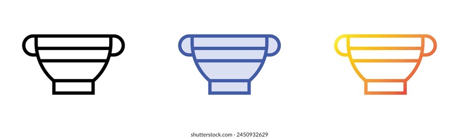 ceramics icon. Linear, Blue Fill and Gradient Style Design Isolated On White Background