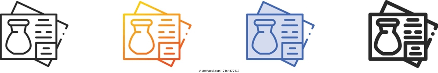 ceramics icon.Thin Linear, Gradient, Blue Stroke and bold Style Design Isolated On White Background