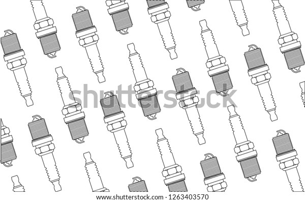 ceramics ignition automobile sparks background\
on the white\
background