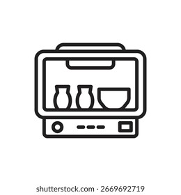 Ilustração do vetor do ícone do contorno do forno de cerâmica