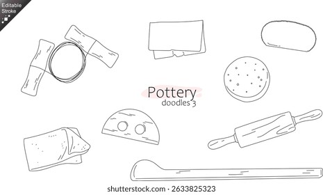 Ceramics Pottery Making tools – craft tools Line Art