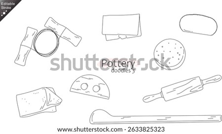 Ceramics Pottery Making tools – craft tools Line Art