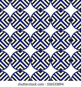 Ceramics Seamless Pattern. Abstract Background. Vector Regular Texture. Grid background. Tiled pattern. Circle pattern.