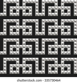 Ceramics Seamless Pattern. Triangles background. Abstract Black and White Background. Vector Regular Texture. Grid background. 