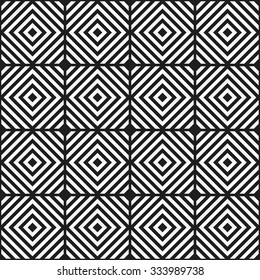 Ceramics Seamless Pattern. Zigzag background. Abstract Black and White Background. Vector Regular Texture. Grid background.