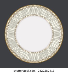 Louça de mesa de cerâmica, placa redonda, Vetor de design abstrato-12.eps