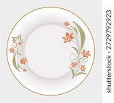 Ceramics Tableware Round Plate. Full Decoration Plate+18.eps