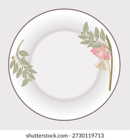 Ceramics Tableware Round Plate. Full Decoration Plate+25.eps