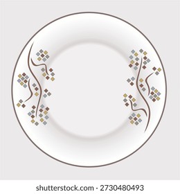 Ceramics Tableware Round Plate. Full Decoration Plate+.31.eps