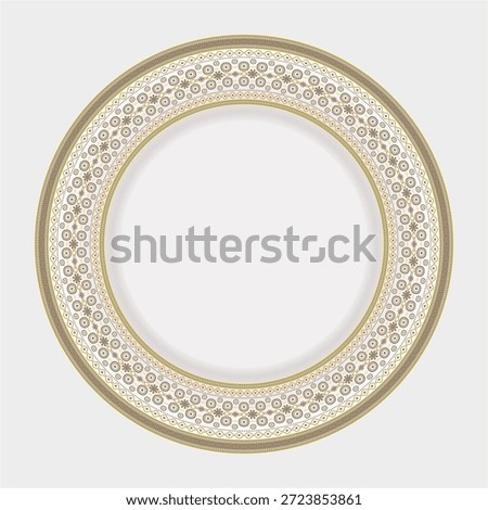 Ceramics Tableware Round Plate. Full Decoration Plate 