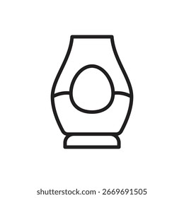 Ilustração de vetor de ícone de contorno de vaso de cerâmica